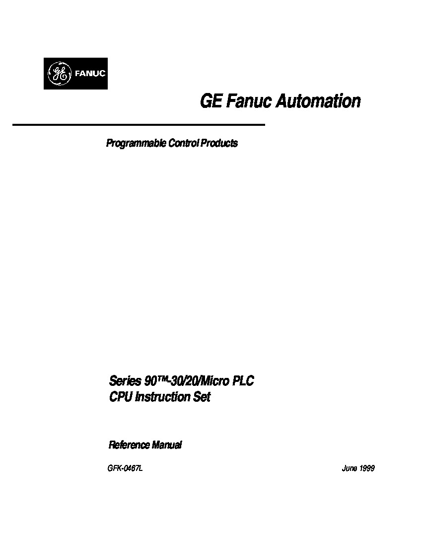 First Page Image of IC693UAA007 GFK-0467L General Electric Fanuc Automation Manual.pdf
